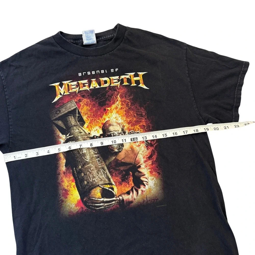Y2K Megadeth Arsenal‎ EP Band T Shirt Mens Size Medium Black Graphic Tee 2006